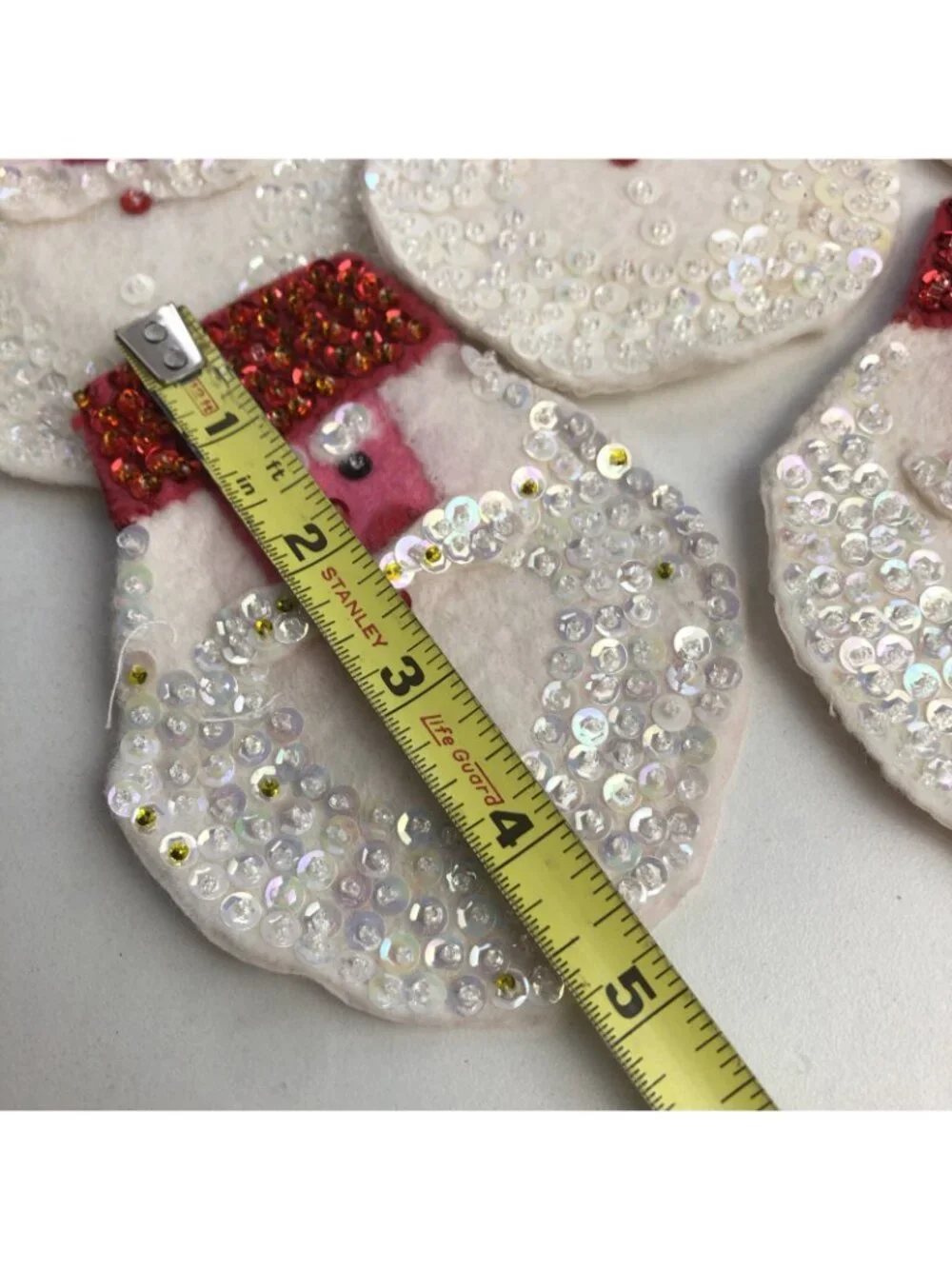 Set of 8 Vintage Christmas Santa Napkin Holders Rings Felt & Sequins